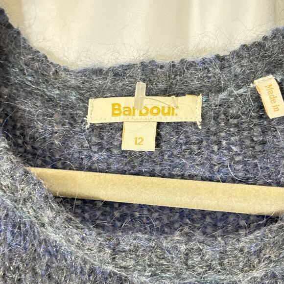 Barbour Fair Isle Wool Mohair Alpaca Blend Sweater Size 12 purplish blue - Picture 3 of 5